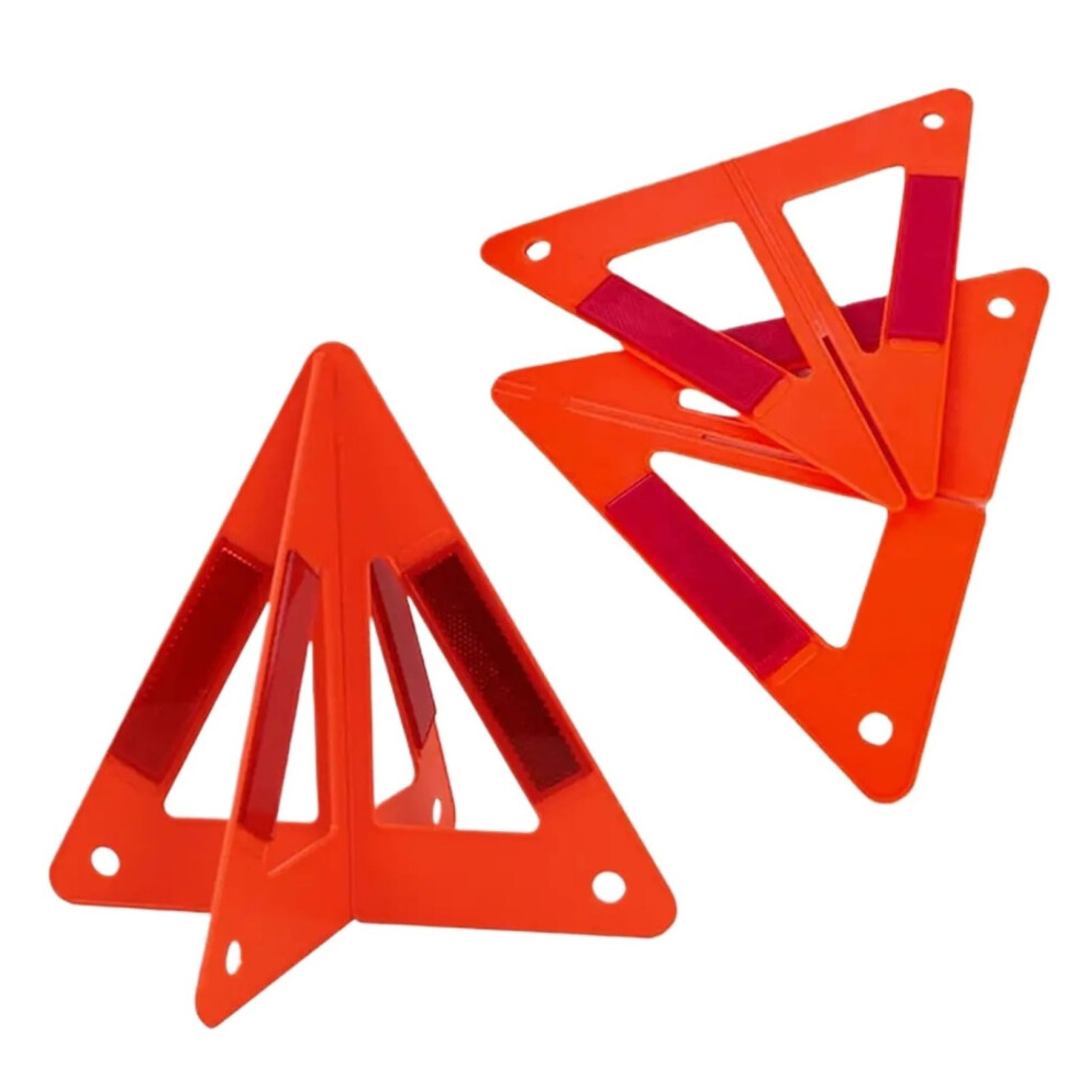 Warning Triangles 3Piece Foldable Reflective Nonslip Safety Reflector For Cars And Vehicles, Triple Hazard Alert 9323874535579