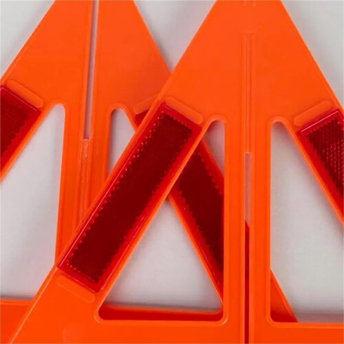 Car Triangle Tripod 4Piece Emergency Warning Triangle Set Reflective Symbol NonSlip Foldable For Car 1