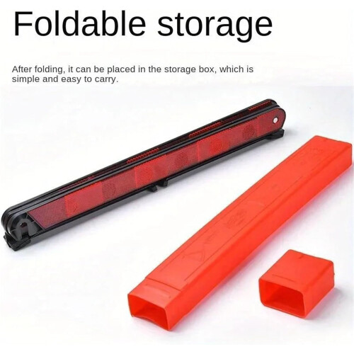 Car Triangle Reflective Tripod Emergency Warning Stop Sign 3Piece Red Foldable Set 2