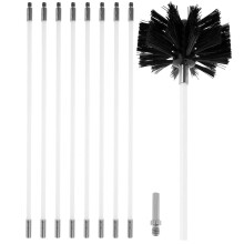 Chimney Cleaner Kit DrillPowered Rotary Brush, Nylon Flexible Rods (9x410mm) Fireplace, Wood Burner, Flue Cleaning