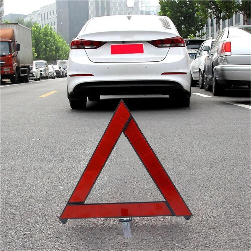 Emergency Warning Triangle Set 3Piece Foldable Reflective Red Car Safety Hazard Triangles for Breakdowns 1