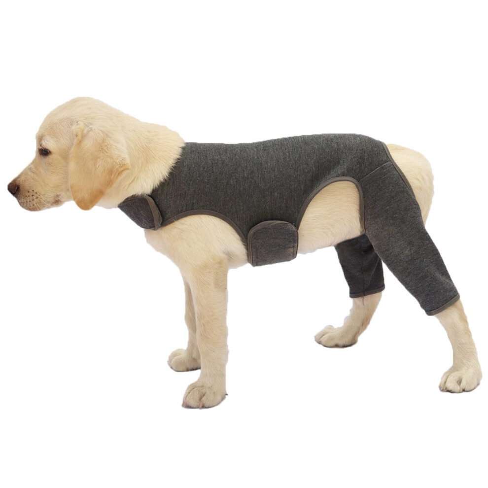 Adjustable dog leg sleeve prevents wounds and provides warmth for recovery, helps with healing and prevents licking.
