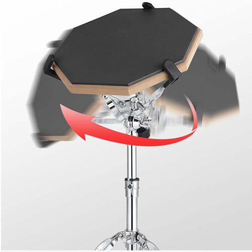 Heavy Duty Practice Drum Pad for Drummers, Drum Learning Tool with Snare Drum Stand, Height Adjustable, Grey 2