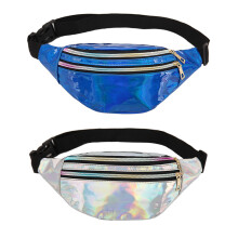 Modische Bauchtasche mit Hologramm-Muster, wasserdicht und geräumig, robuste Verarbeitung für Damen und Herren, 2 Stück