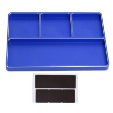 RC Schraubenhalter für Werkbank, magnetische Aufbewahrungsschale für Kleinteile aus robustem Aluminiumlegierungsmaterial mit 4 Fächern zur