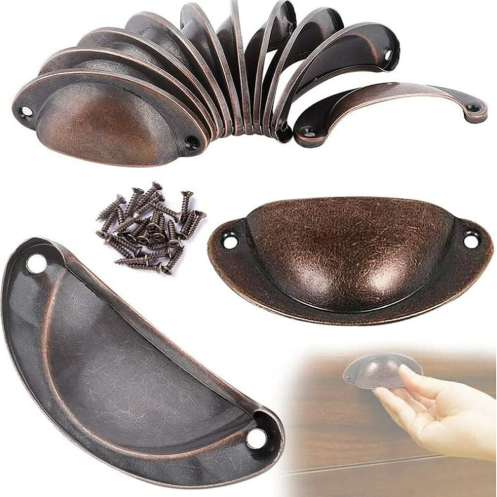 Antique Pull Shell Handle For Vintage Cabinets Metal Cupboard, Exquisite Material High-Quality Iron With Spray-Paint, Bronze Metal Drawer Pulls Handle 9454554445496