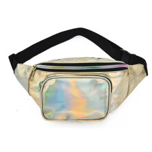 Riñonera multifuncional, riñonera ajustable con diseño holográfico para mujeres y hombres, riñonera impermeable y elegante con material de