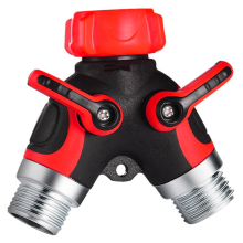 Divisor de mangueira com revestimento de borracha confortável, conector robusto em liga de zinco com válvulas de fechamento duplo para controle