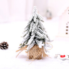 Lush And Durable Christmas Trees, Snow Flock Design With Pre-Lit Artificial Pine Trees, Realistic 20X13Cm Pvc Mini Flocked Trees For Year-Round Decor
