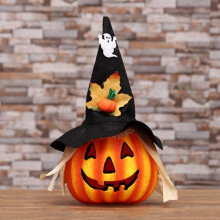 Elegancka dynia światłowodowa, dekoracja na Halloween, hipnotyzująca ekspozycja wewnątrz i na zewnątrz, zachwycająca gości eleganckim designem