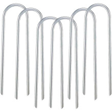 Estaca de irrigação por gotejamento de fácil desmontagem, design em aço inoxidável em forma de U, âncora segura para tecido de jardim e