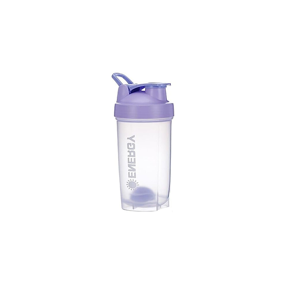 Purple Protein Shaker Bottle, Sports Supplement, Shaker With Blender Ball, Bpa Leak Proof, Screw Lid, Workout Water Cup, 500Ml (Purple)
