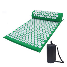 Massage Cushion Acupressure Yoga Mat Shiatsu Therapy Full Body Muscle Relaxation Neck Back Pain Relief (Size: Green Set)