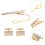 1Set Set Clip Cravatta E Uomo Dorata Design 4