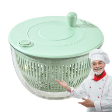 Vegetable Spinner Pump Action Salad Dryer Transparent Rotating Container Leafy Greens Multipurpose Washer