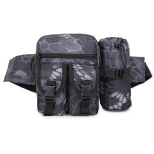 Bolsa de cintura tática com porta-garrafa, pochete portátil impermeável para homens, alça de cintura ajustável, pochete de caminhada em nylon