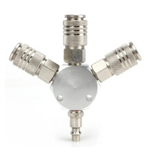 3Way Coupler 1/4''NPT Air Hose Connector For Pneumatic Tools Compatible With 1/4 In NPT Fittings
