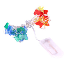 Guirnalda de luces LED de 30 tréboles verdes, luces festivas a pilas con bombillas blancas cálidas, luces decorativas exteriores impermeables con