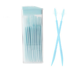 Interdental brush, plastic disposable toothpick, hotel Korean fish bone interdental disposable box doubleheaded home singleuse.