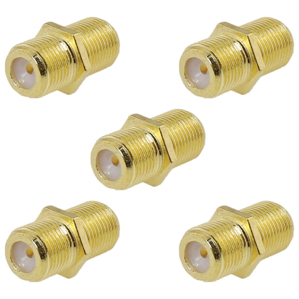 Coaxial Cable Connector Rg6 5Pack F81 Extension Adapter For Hdtv Antenna And Cable Set Box Golden 9001264432874