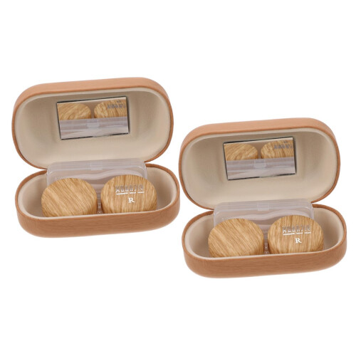 Companion Coloured Lens Holder  
Plastic Lens Case  
Light Brown Outer Packaging: Plastic  
Inner Packaging: Leather Lining, light brown, briefcase