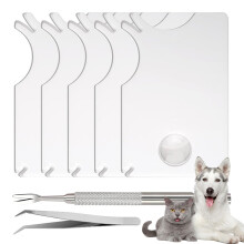 Tick Remover for Dogs, Puppies, Sweetheart Drawing Cards, Precise Tick Cards with Magnifying Glass for Cats, Puppies and Dogs for Multiple Pets