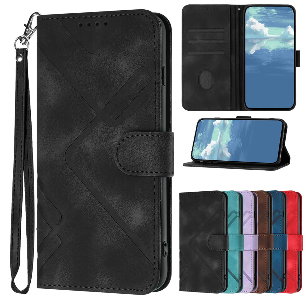Case For Pixel 8 Geometric Space Wallet Case Credit Card Slot, Magnetic Kickstand, Shockproof Flip Cover, Black 9339159770412