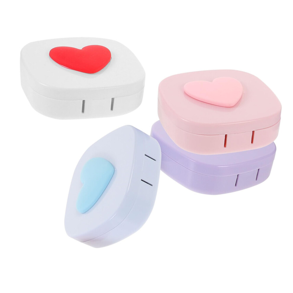 4piece contact lens case container, cosmetic lens case, contact lens holder, portable soaking storage set, small lens case made of PP.