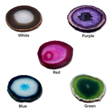 Unique Home Decoration Agate Coasters With Geode Interior Handcrafted Natural Stone Drink Mats Trendy Functional Table Accessories Easy Maintenance An