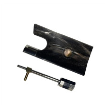 Violin Bow Dark Ox Horn Frog for 4/4 Violin Designed for 4/4 Violin Bows Replacement Parts Violin Accessory Set