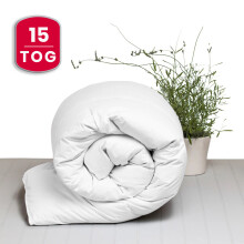 (15 TOG DUVET, SUPER KING) Hotel Quality Duvet Quilt with Hollowfibre Filling &amp; Plain Duvet Cover Bedding Set