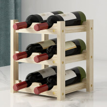 Wine Bottle Display Holder Standing Wooden Rack Cupboard Kitchen Pantry Easy Assembly 3Tier 6Bottle Light Finish