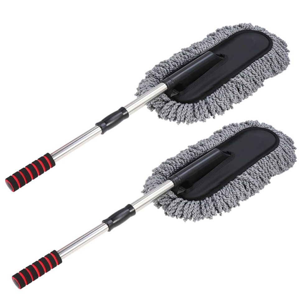 Car Dust Brush 2 Pack With Flexible Handle Ergonomic Nonslip Grip For Interior And Exterior Detailing 9323874537887