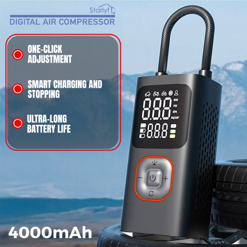Digital Air Compressor, Rechargeable Portable Air Pump, 150 PSI 2