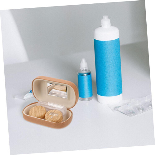 Leather Plastic Invisible Box Portable Holder Mirror 2 Pieces/1 Set 1
