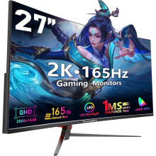 27Inch Curved Gaming Monitor 2K QHD 2560x1440 165HZ 1800R VA Panel with 4000:1 Contrast, 1ms Response Time, 99% sRGB Color,AMD FreeSync