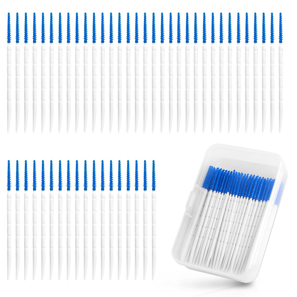 Interdental Brushes, DualUse, Silicone Floss Picks, Toothbrush Picks for Braces (120)