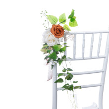 Ghirlandă suspendată, decorațiuni pentru scaune de nuntă, flori artificiale multicolore pentru bănci, aranjament floral din pânză de mătase