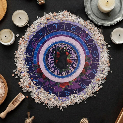 Divination mat rubber divination board divination mat metaphysical message board with crystal divination necklace pendulum mat 2