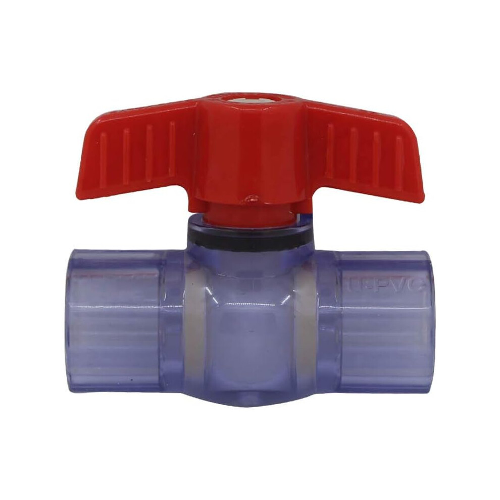 Efficient Control, Swimming Pool Equipment Pvc Ball Valve With Acid And Alkali Resistance, Wear Resistance, Clear Blue Red (40Mm) 9454554924403