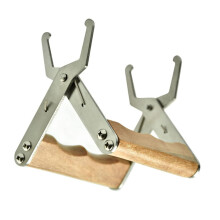 2 Pieces Beekeeping Frame Holder Stainless Steel Handle Tool Wooden Handle Beekeeping Tool Beekeeping Equipment