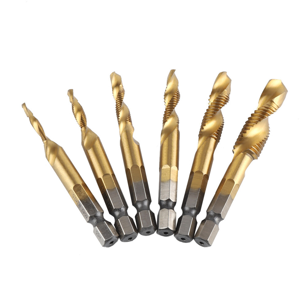 Innovative High-Speed Steel Countersink Taps, Metric Thread Taps For Precision Drilling And Tapping On Thin Metal Sheets, 6Pcs Spiral Flute Tap Drill 9466005288200