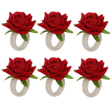 Håndlaget silkedukserviettring elegant imitert blomsterdesign borddekkingstilbehør rustbestandig utendørs blomsterpottestativ inspirert