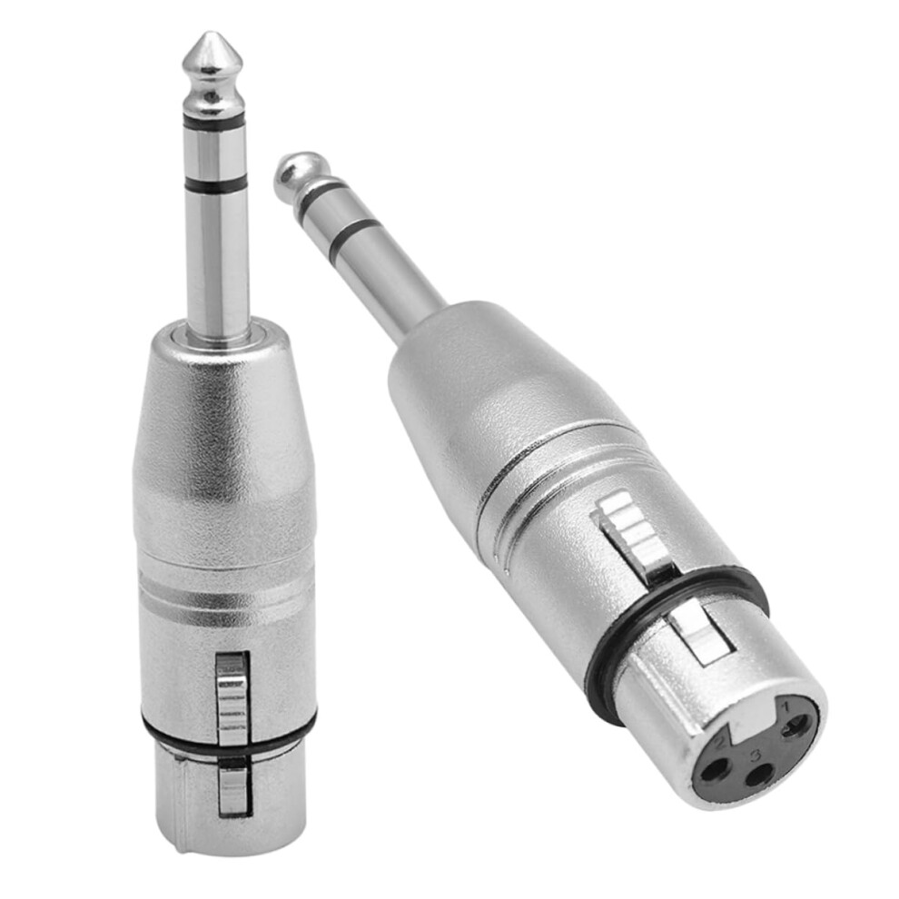 2Pcs Zinc Alloy Trs To Xlr Adapter Male To Female Audio Connector For Mixer Microphone Amplifier And Equalizer (6.5 Mm) 9119770278616