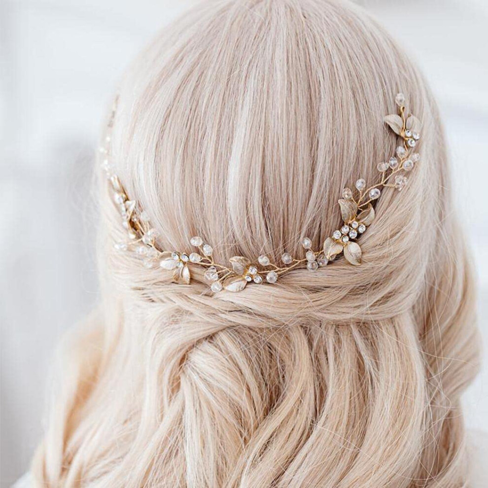 Unisex White Crystal Bridal Hair Comb Rhinestone Flower Pearl Bridesmaid Side Combs