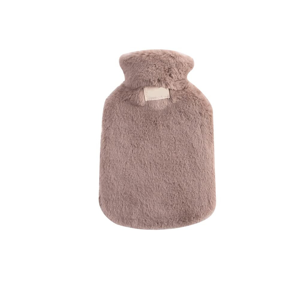 Soft and portable 800ml hot water bottle for winter warmth â reusable and leakproof with plush cover (Color: 5)