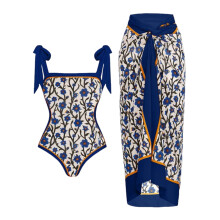 Pareo de playa de tela de alta calidad, pareo con diseño de bikini de dos piezas, cobertura conservadora de caderas, almohadilla de pecho