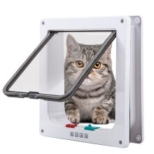 Pet Mate 4 Way Locking Cat Door Cat Flap Pet Door RUN DOOR White Size: Small S White