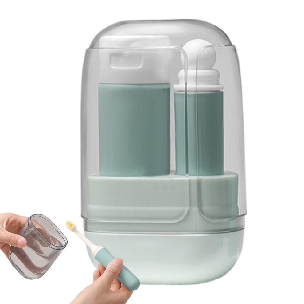 Blue Toothbrush Travel Set Â Foldable Cup Holder Toiletries For Travel Backpack
