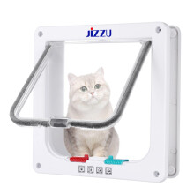 Cat Flap, Pet Door, Outdoor Door, Cat Door with 4Way Lock, 20 x 19 x 5.3 cm, Cat Flap Inner Door, Large Cat Door (White, M)